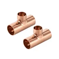Copper tee piece with reducers for medical gas pipe fittings